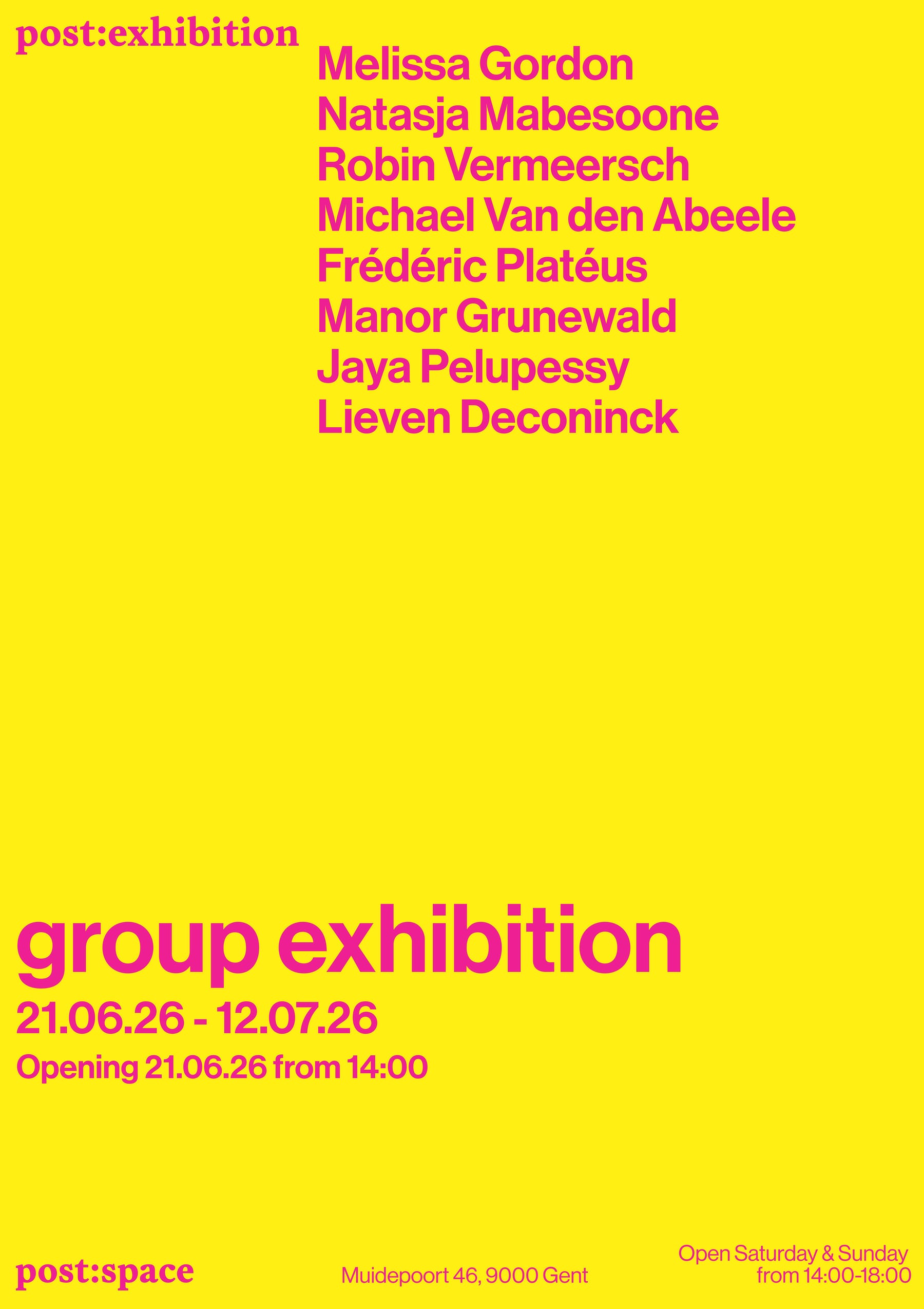 post:space group exhibition invitation
